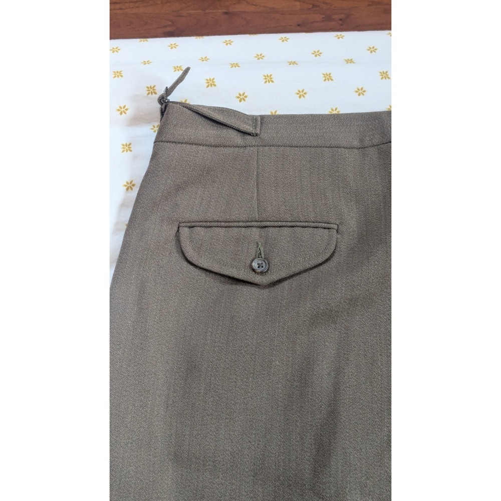 VTG POLO RALPH LAUREN 40x32 Wool Twill Pants Dbl Pleated OG Green Buckles USA - Picture 13 of 15